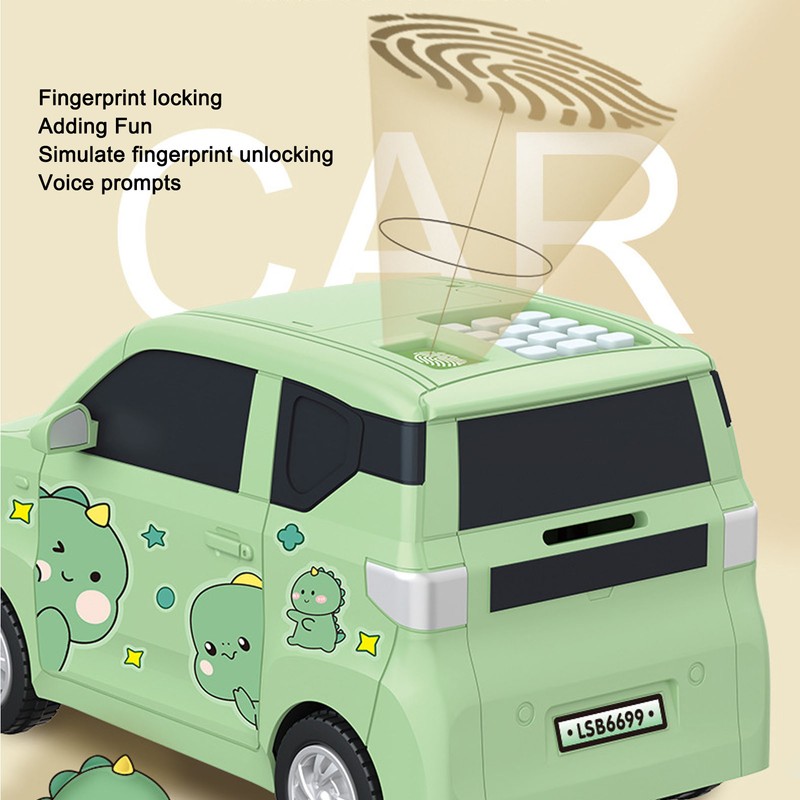 Electronic Car Money Bank Simulation Model Car Automatic Rolling Fingerprint