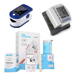Glucometro Bgm-t1 + Monitor Presión Muñeca + Oximetro