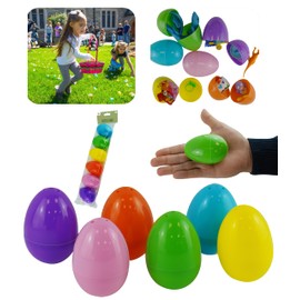 HOVUK 6Pcs Fillable Easter Eggs Pastels- 8cm| Bright and Colorful Fillable Easter Eggs| Suprise Eggs for Kids Fill with Toys and Candies, Easter Basket Filler