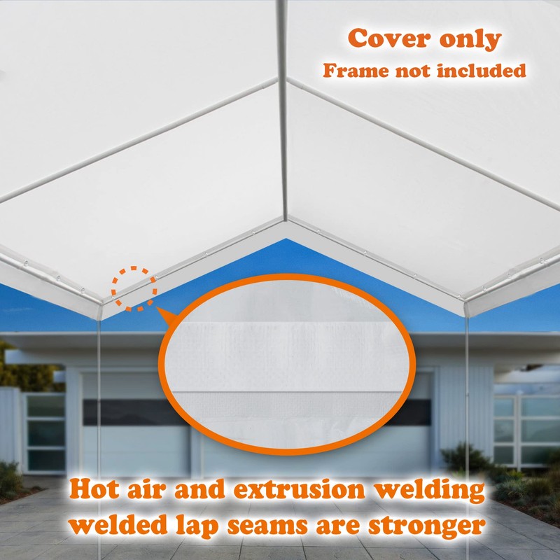 Strong Camel 10 x 20 ft Carport Replacement Canopy Cover