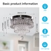 Dimmable Crystal Chandeliers 11.8" LED Flush Mount Modern Ceiling Light