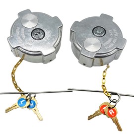 Rldym 2PCS Upgrade Locking Diesel Fuel Caps with 2 Key Fit for Freightliner Cascadia Columbia Century Coronado 1/4 Quarter Turn Locking Tank Caps with 4 Keyed Alike 03-37017-002 600149