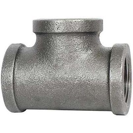PlumberStop - 1/2 BLACK TEE, Black Iron Malleable Pipe Fittings, Steel For Heating Industrial Residential Commerical Plumbing
