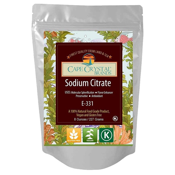 Sodium Citrate 100% Food Grade | Prevents Early Gellation in Spherification - Kosher Certified ( 8 Oz)