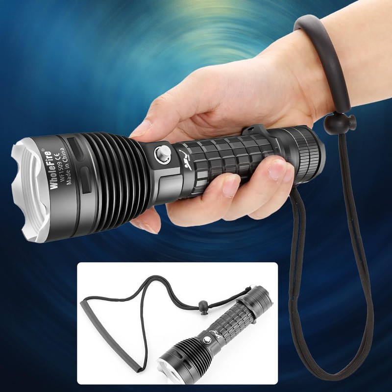 WholeFire Underwater Diving 2000 Lumens Scuba Diving Torch, LED Diving