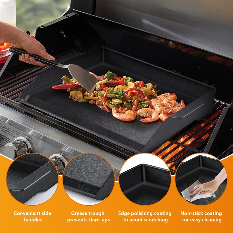Universal Cast Iron Griddle 17" X 13",Stove Top Griddle for
