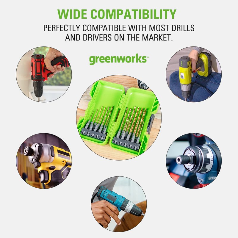 Greenworks Drill bits HSS 135° Hexagonal Drill bits (extensive Set