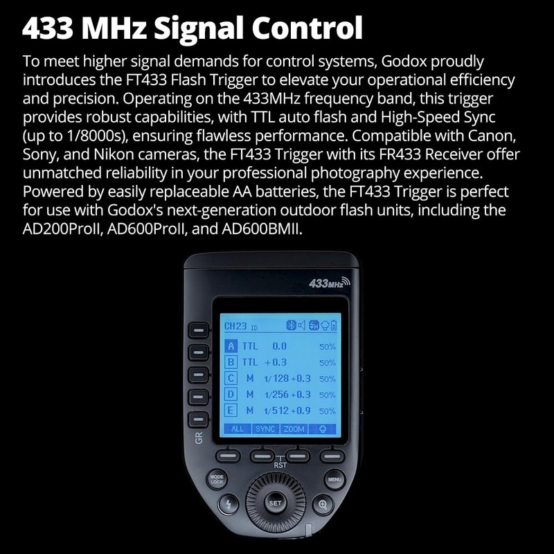 Godox FT433 N FT433-N TTL Wireless Flash Trigger for Nikon