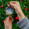 Whimsical Night Sky White Hamster Christmas Ornament Circle Ceramic -