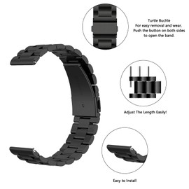 ToVioc Bracelet Compatible with Polar Ignite 3 Titanium/Polar Ignite 2 / Polar Ignite 1, 20 mm Men & Women Stainless Steel Replacement Strap for Polar Pacer/Polar Unite - Black