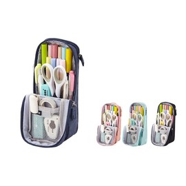 Pencil Case, Standing Pen Case, Freestanding, Multi-functional, Simple Design, Practical, Pen Vertical, Vertical, Horizontal, Pouch, Elementary School, Middle School, High School, Students, Boys,