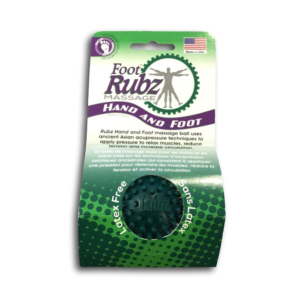 Due North Foot Rubz Foot Hand & Back Massage Ball, Relief from Plantar Fasciitus, 2Count