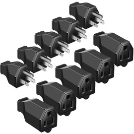 Treela 5 Sets Extension Cord Plug Replacement Male and Female Extension Cord Ends 125V 15A 2 Pole 3 Wire Male and Female Connector Straight Plug Replacement Compatible with NEMA 5-15R and 5-15P 1875w