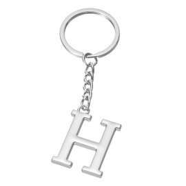 PATIKIL Initial Letter Keychain, Letter H Key Chain DIY Pendant Key Ring Bag Backpack Decor for Men Women Party Gifts Favors, Silver