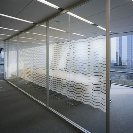 LEMON CLOUD Window Film for Privacy and Light Protection，Non Adhesive Removable Glass Covering Opaque Window Sticker Self Static Cling Vinyl Glass Film for Home Office (35.4In.By78.7In,Waves Stripes)