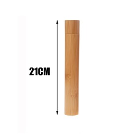 VASANA 2PCS Bamboo Toothbrush Case Portable Toothbrush Container Reusable Toothbrush Holder Personal Cleaning Tools Storage for Daily Use Traveling Camping(21CM)