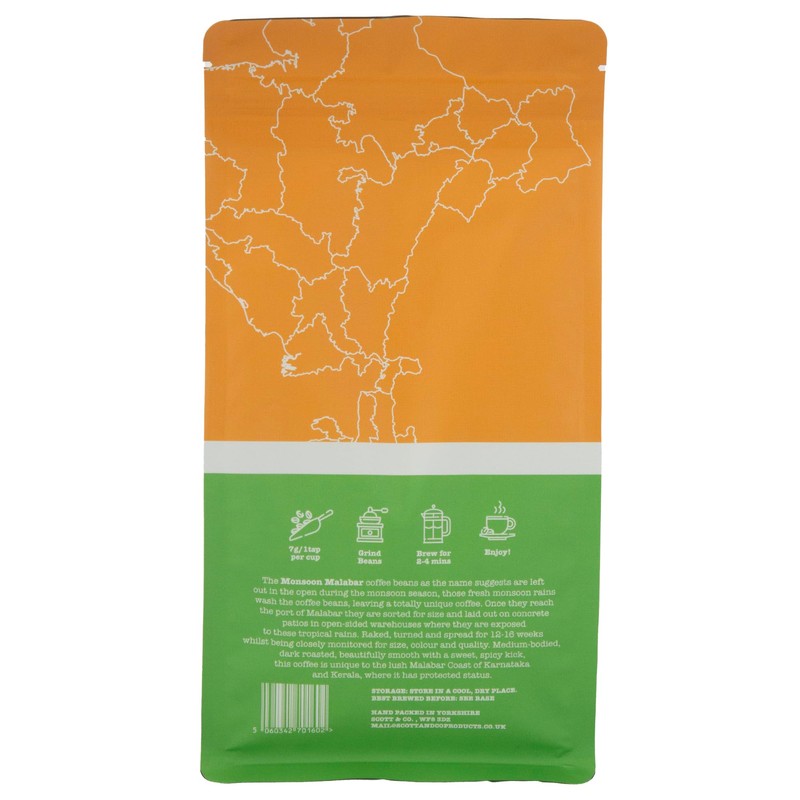 Monsoon Malabar Coffee Beans. Dark Roast Whole Coffee Beans, Single