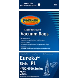 EnviroCare Replacement Vacuum Bags Designed to Fit Eureka Type PL 4750, 4760 Series Uprights 3 Pack