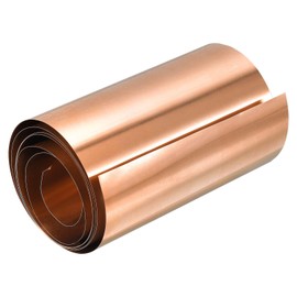 TA-VIGOR 1Pcs Copper Sheet Roll, 2000mm x 100mm x 0.02mm Pure Copper Strip Metal Foil Sheet Plate for Crafts Electrical DIY Projects