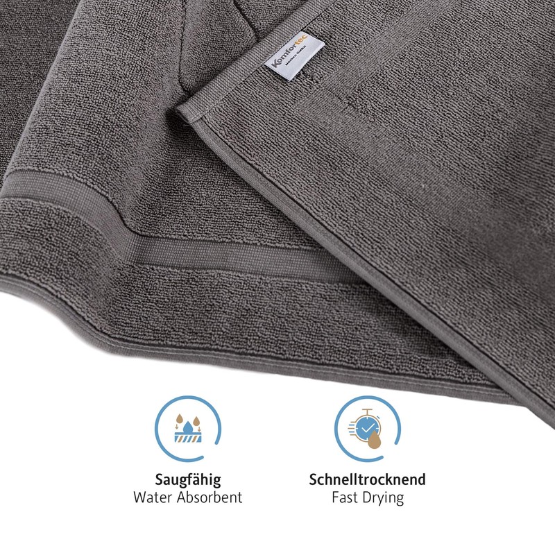 Komfortec Bath Mat 2 pcs,%100 Coton & 800 g/m², Washable,