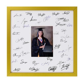 GarduationMall 14x14 Signature Picture Frame Holds 5x7 Photo with White Mat for Wedding Graduation | Wall or Tabletop Display