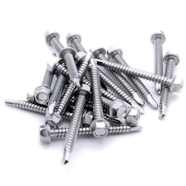 No.8 x 1.3 (4.2mm x 32mm) Hex Self-Drilling Screw (Flanged) - Stainless Steel (A2) (Pack of 20)