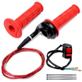Riyitauto 7/8" 22mm Twist Throttle Accelerator Soft Rubble Handle Grip Cable kit for 50cc 90cc 110cc 125cc 4-Stroke SSR Coolster Apollo CRF50 Roketa Pit Bike Dirt Bike Mini Bike ATV Quad Pocket Bike