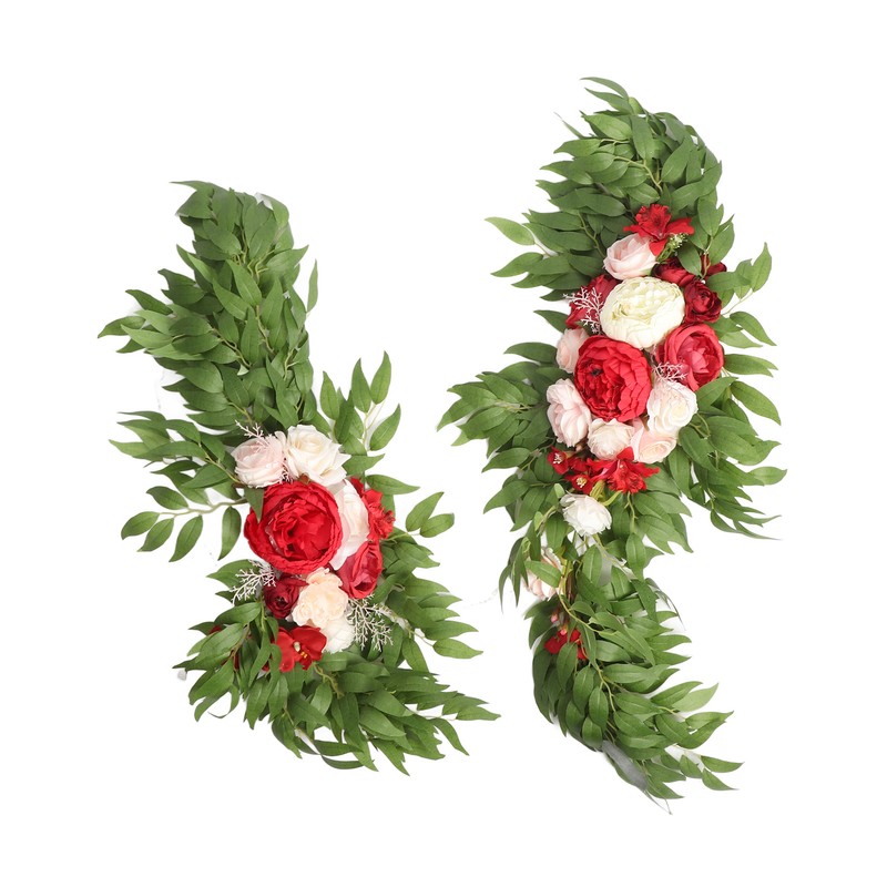 Wedding Arch Flowers Red Silk Cloth Bright Color Widely Used
