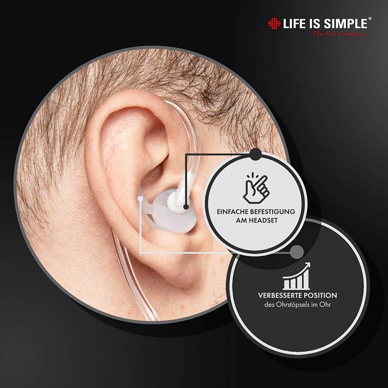LIFE IS SIMPLE EARFLY Ear Insert for Sound Tube, Secure