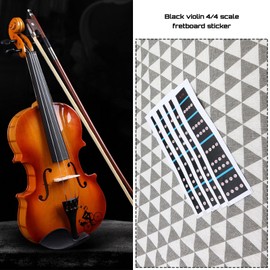 VGOL Pack of 5 Violin Fingerboard Stickers Exercise Finger Guide Stickers 4/4 Full Size Position Indicator for Beginners Learners Black