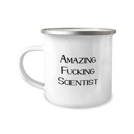 Motivational Scientist 12oz Camper Mug, Amazing Fucking Scientist, Fun For Coworkers From Team Leader, Scientist gifts for , Toys for science lovers, STEM toys, Educational gifts for science nerds,