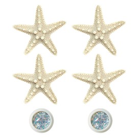 UUYYEO 4 Pcs Starfish Hair Clips Star Fish Hair Pins Sea Star Hair Clips Hairpins Beach Hair Barrettes and Face Makeup Glitter Mermaid Costume Accessories