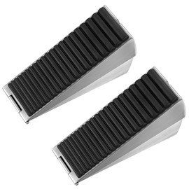 2 Pack Door Stopper, LIUCONGBD 3 Inch Heavy Duty Door Stop for Bottom of Door, Stainless Steel Rubber Door Stop for Strong Grip, Adjustable Spring Loaded Doorstops Wedge Suits Any Heavy Door