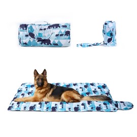 Outdoor and Indoor Dog Bed Lightweight, Portable, Camping Travel Pet Mat, Durable Kennel and Travel Crate, Easy to Clean, Large Dogs Compact with Shoulder Straps