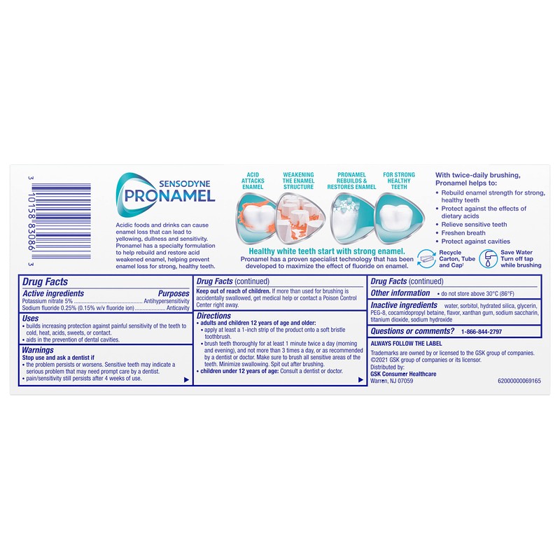 Sensodyne Pronamel Fresh Breath Enamel Toothpaste for Sensitive Teeth, to