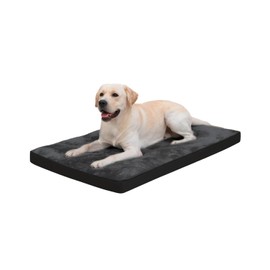 EMSLX Dog Crate Bed for Large Size Dogs,Washable Dog Kennel Pad Ultra Soft Pet Sleeping Mat for Cages,Anti-Slip Bottom,35x22 inch,Black