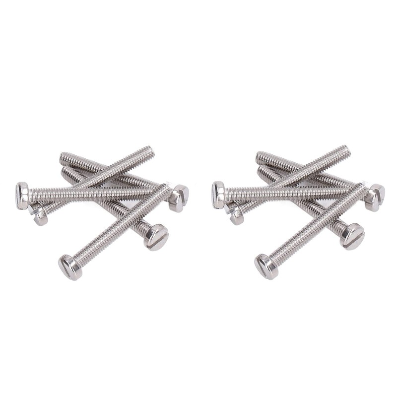 50Pcs Cheese Head Slot Screw A2-70 Stainless Steel, Flat Smooth