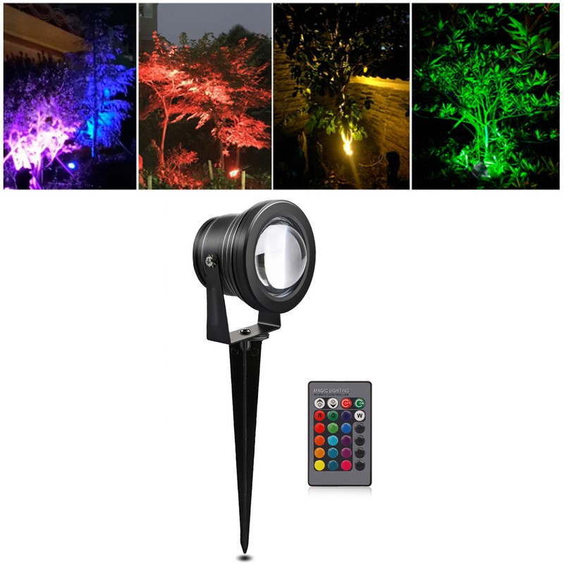10W Landscape Light Waterproof Outdoors RGB LED Garden Lamp with