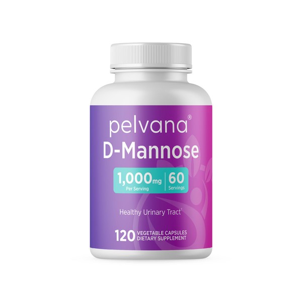 Pelvana D-Mannose 1000mg Per Serving, 120 Capsules, 500mg Per Capsule,
