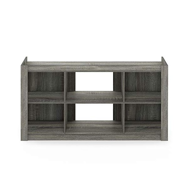 Furinno Fowler Multipurpose TV Stand Bookshelves, French Oak Grey
