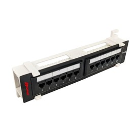 Simply45 12-Port UTP Cat5e Patch Panel - 110 Style, Wall Mount Bracket, Cable Ties & Rack Mount Screws - S45-2512