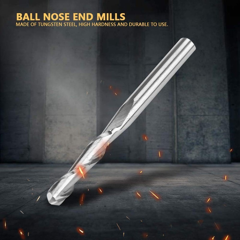 Ball Head Milling Cutter Double Flutes Carbide CNC Bits for