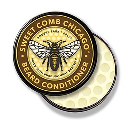 Sweet Comb Chicago: Acondicionador de barba de cera de abeja, fuerte sujeción para tu barba, fortalece y suaviza barbas y bigotes, cera acondicionadora para hombres