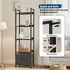 Whitmor 5-Tier Bookshelf with Drawer, Modern Display Bookcase with Wood