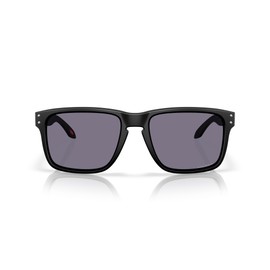 Oakley OO9487F Holbrook XXL Low Bridge Fit Polarized Rectangular Sunglasses, Matte Black/Prizm Grey, 61 mm