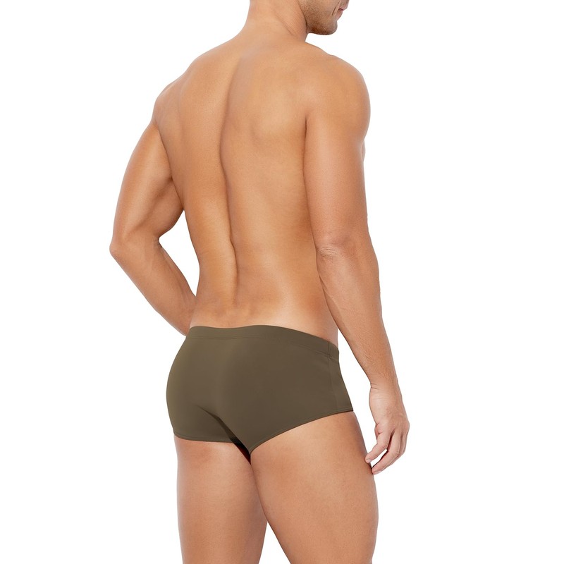Casey Kevin Men's Solid Swim Briefs Elastic Drawstring Board Surf