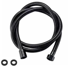 Shower Hose For Hand Held Shower Heads, 59 Inches Cord Extra Long Stainless Steel Hand Shower Hose, Ultra-Flexible Replacement Part with Brass Insert, Black