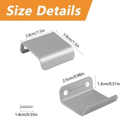 MOROBOR 6 Pack Cabinet Handles, Finger Edge Pulls Stainless Steel Invisible Wardrobe Handles Drawer Edge Pulls Recessed Concealed Handles for Drawers Closets(38mm, Brushed Silver)