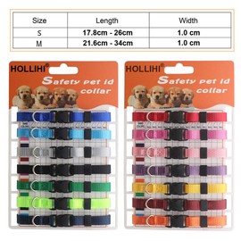 HOLLIHI 14 pcs/set Soft Nylon Puppy Whelping ID Collars - Adjustable Breakaway Litter Collars Baby Dog ID Bands Pet Identification for Breeders with Record Keeping Charts, Neck 17.8cm - 26cm