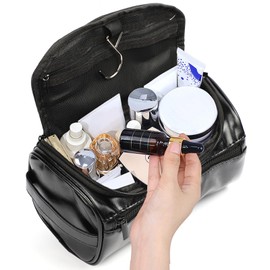 Toiletry Bag Men Leather Toiletry Bag for Men Mens Toiletry Bag for Shaving Kit Mens Toiletry Travel Bag Organizer Trousse De Toilette Voyage Homme Travel Dopp Kit (Mens Toiletry Bag（Black）)